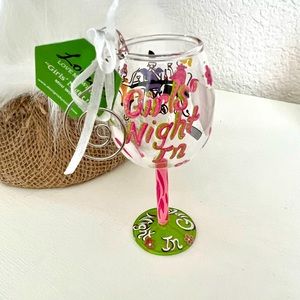 NIB Lolita Girls Night In Hand Painted Wine Glass Ornament